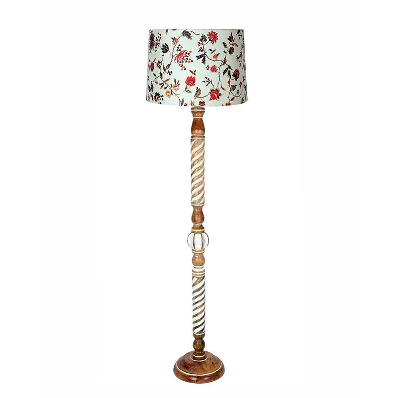 Pushpa Carve Wooden Floor Lamp media 3