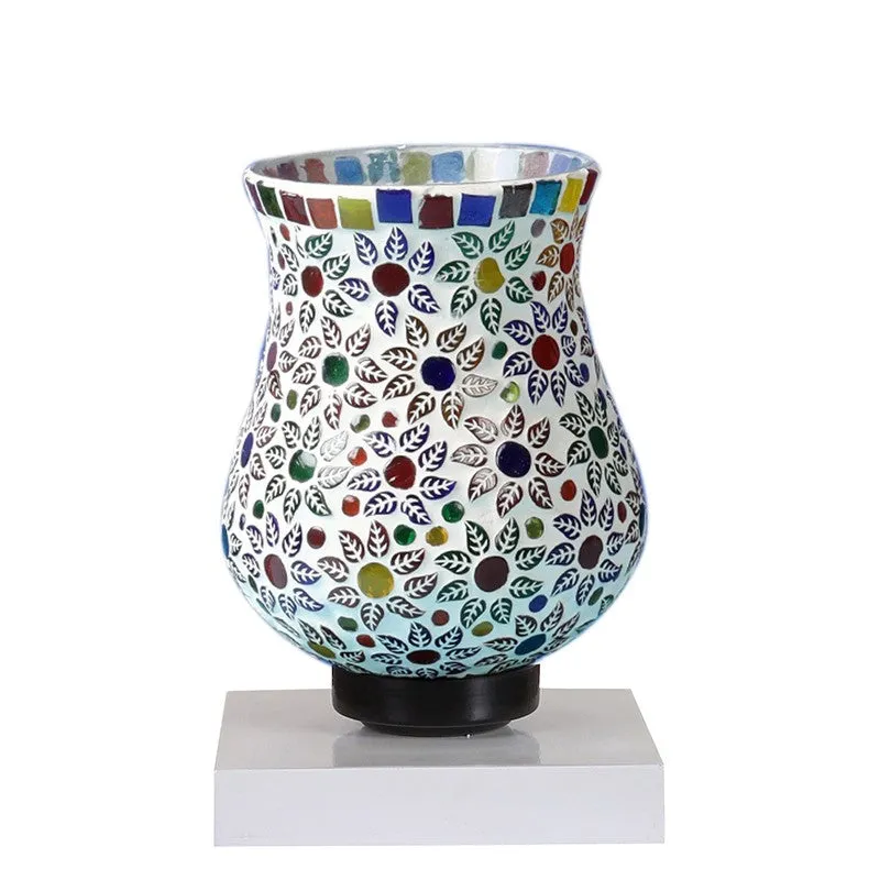 Emberra Mosaic Glass Table Lamp With Wooden Base - Multicolor media 5
