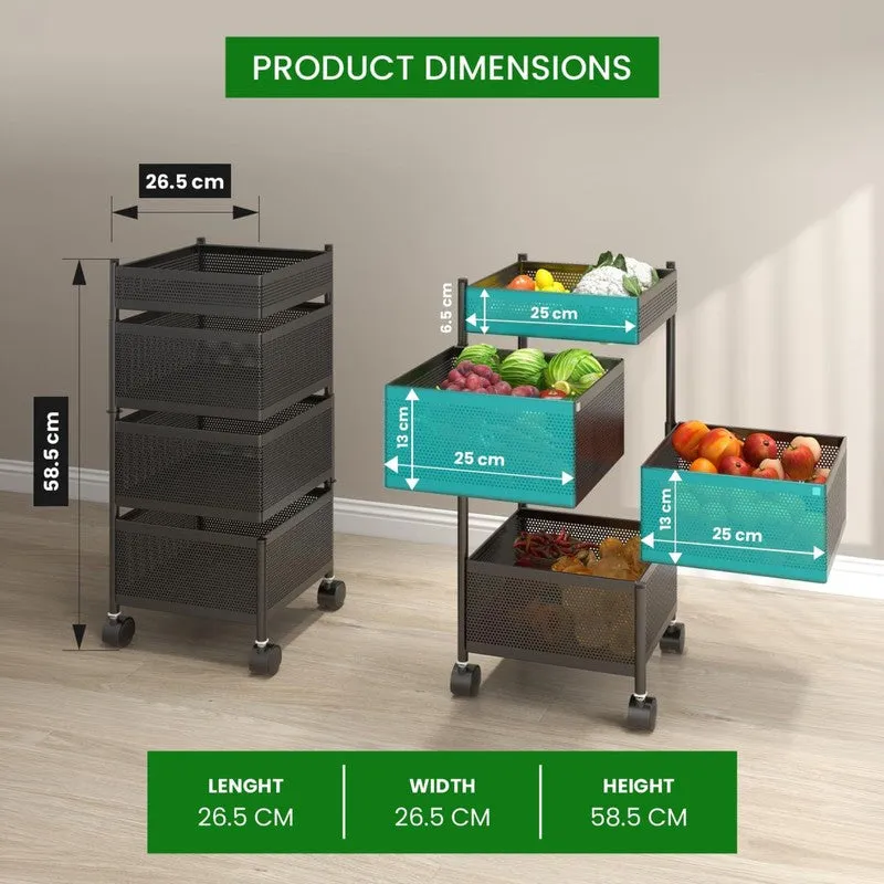 Swing Out Black Metal Storage Rack media 7