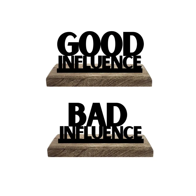 Bad Influence Typography Showpiece - Set Of Two media 4