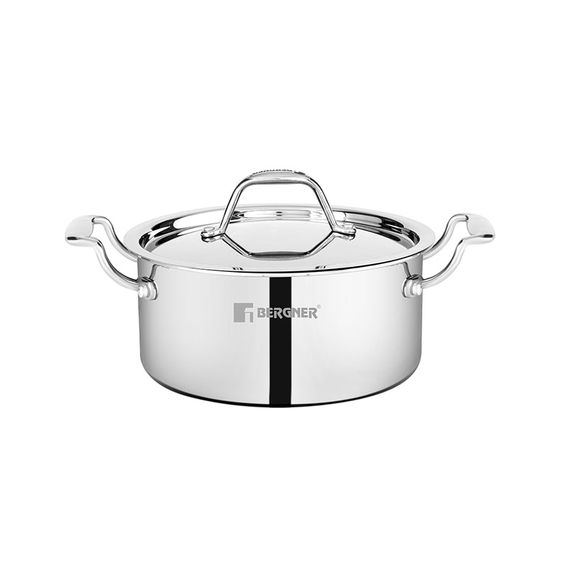 Bergner Triply Cooking Pot With Lid - 5300 ML media 4