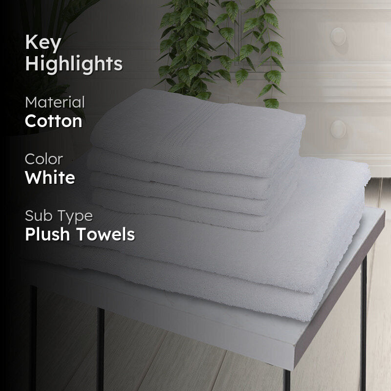 Eva Quick Dry Towel Combo (Pearl White) - Six Piece Set media 2