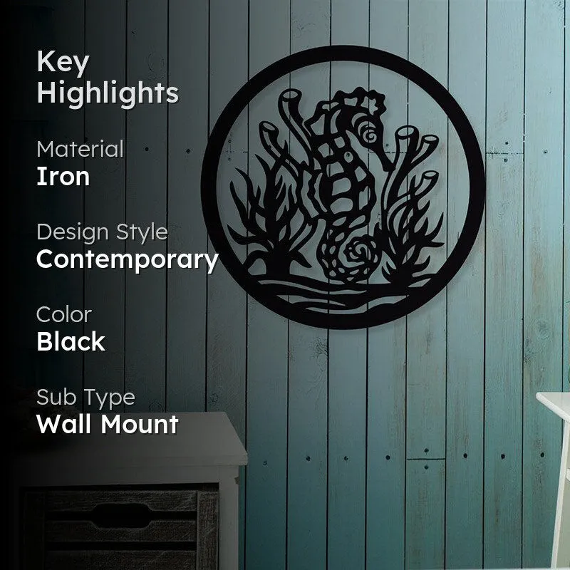 Seahorse Black Iron Wall Accent media 2