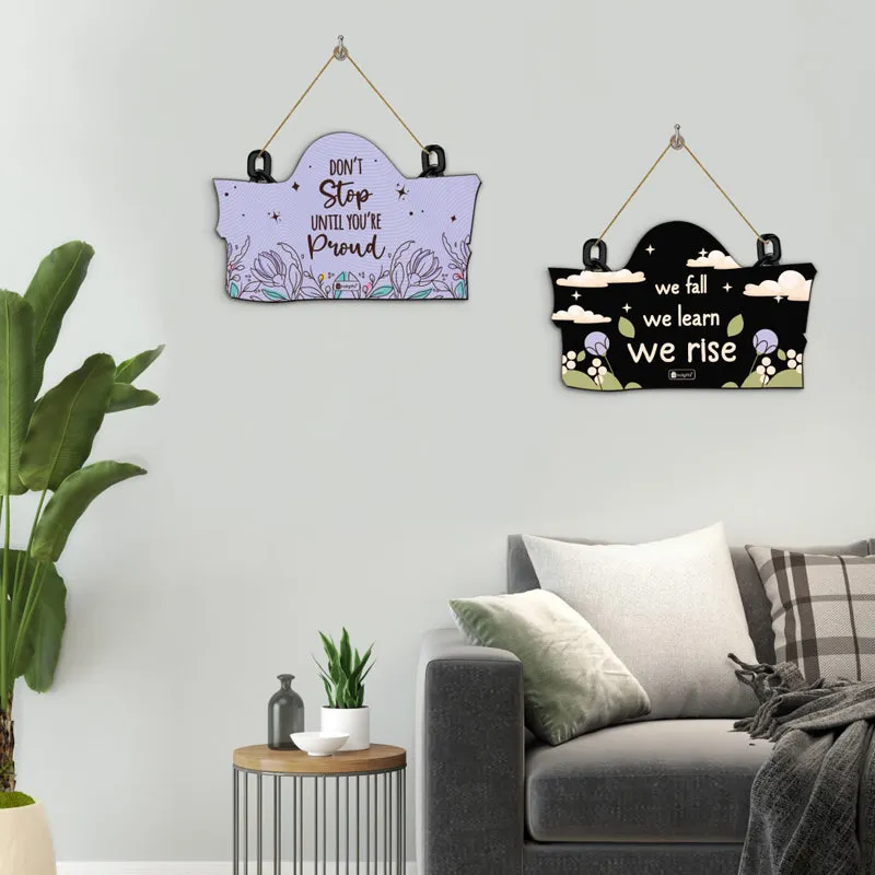 We Fall We Learn Wooden Wall Accent - Set Of Two media 1