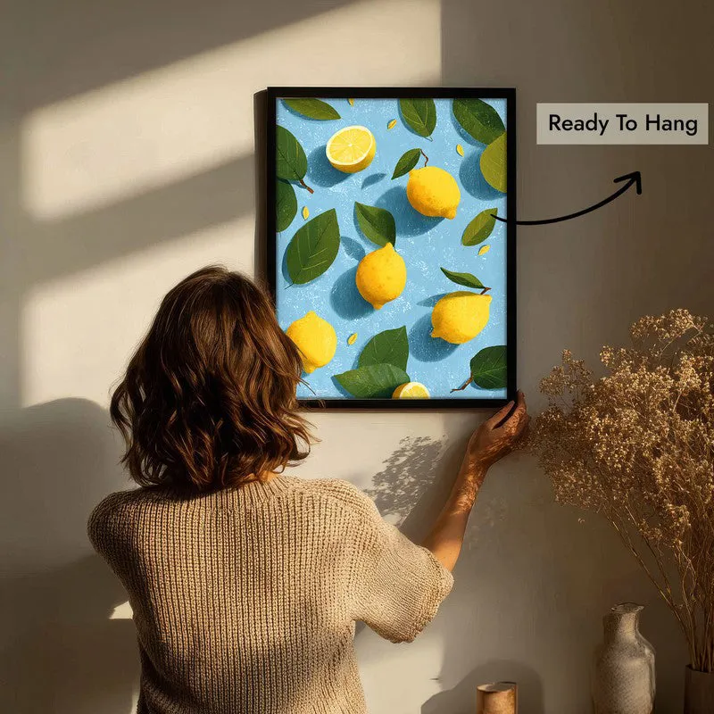 Lemon Study Canvas Wall Painting - Black Frame media 7