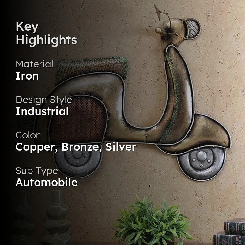 Vintage Scooter Iron Wall Accent - Copper media 2