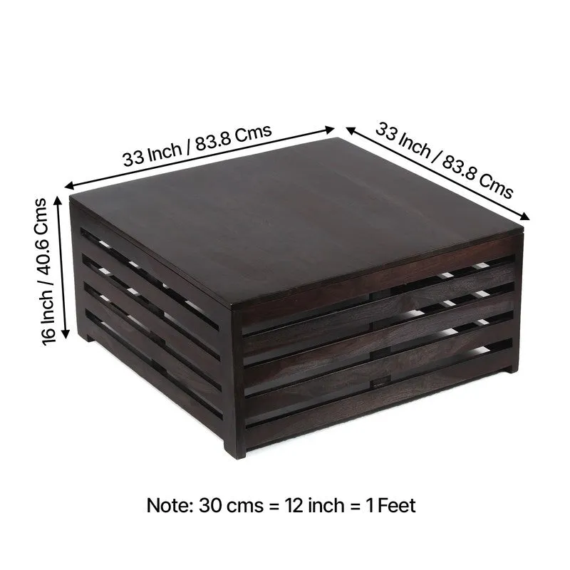 Qervon Sheesham Wooden Center Table - Black media 11