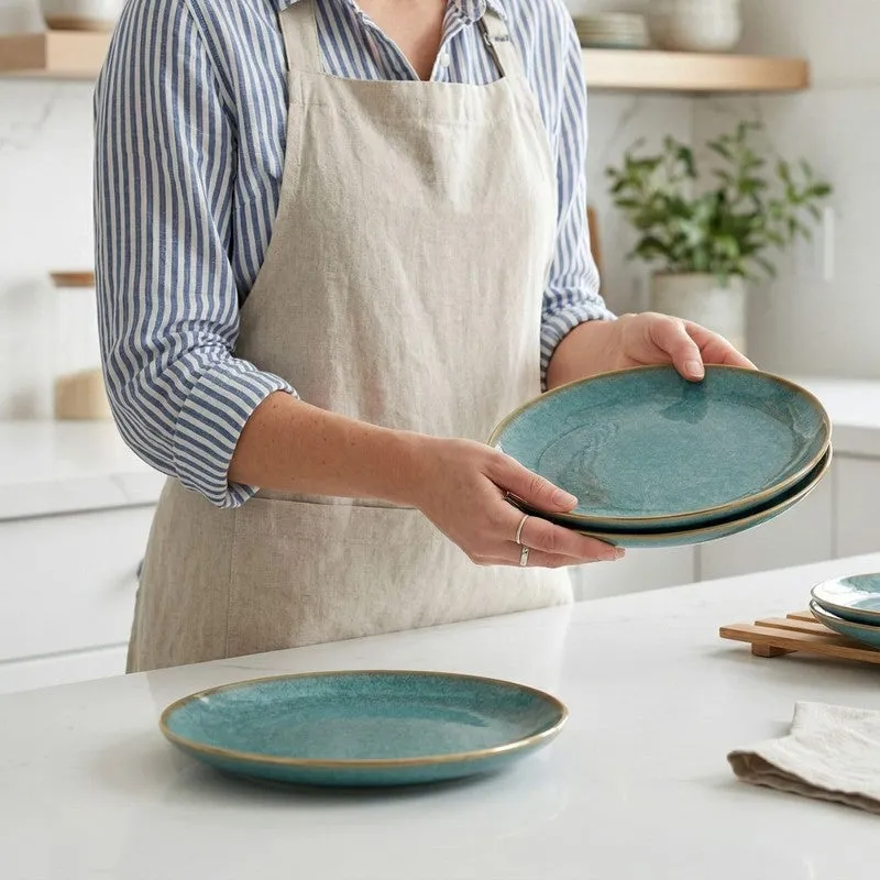 Ceramic Dinner Plates (Aqua Blue) - Set of Six media 5