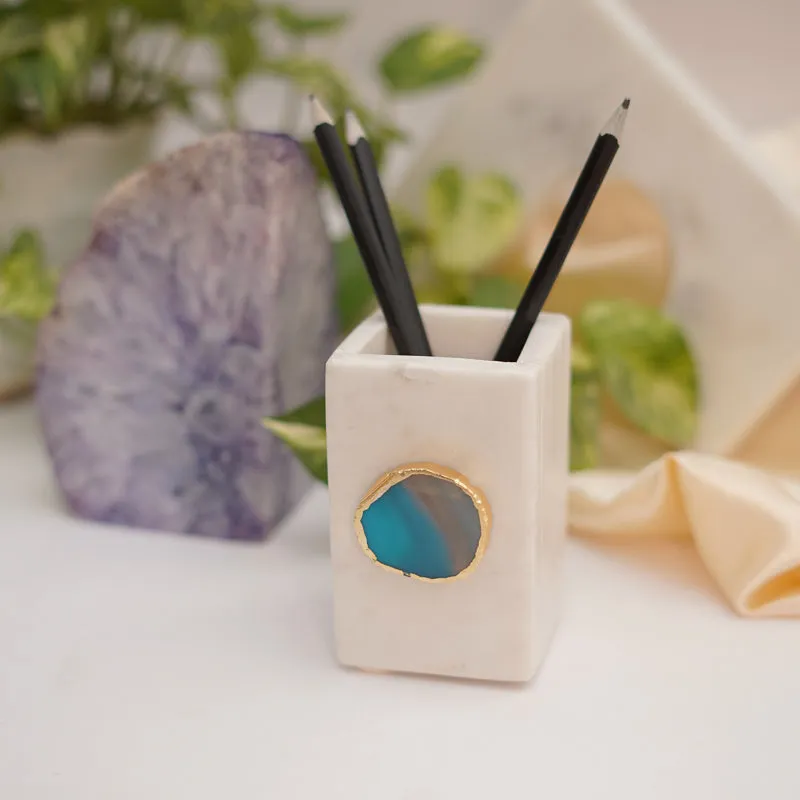 Kade Marble Agate Stationary Holder - Turquoise media 3