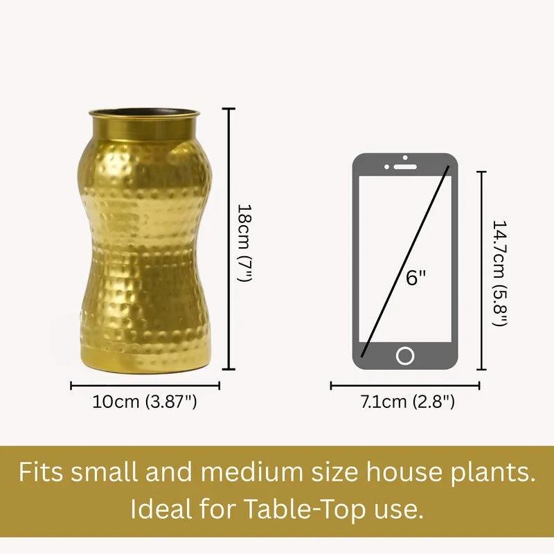 Luxe Aura Textured Vase - Gold media 8