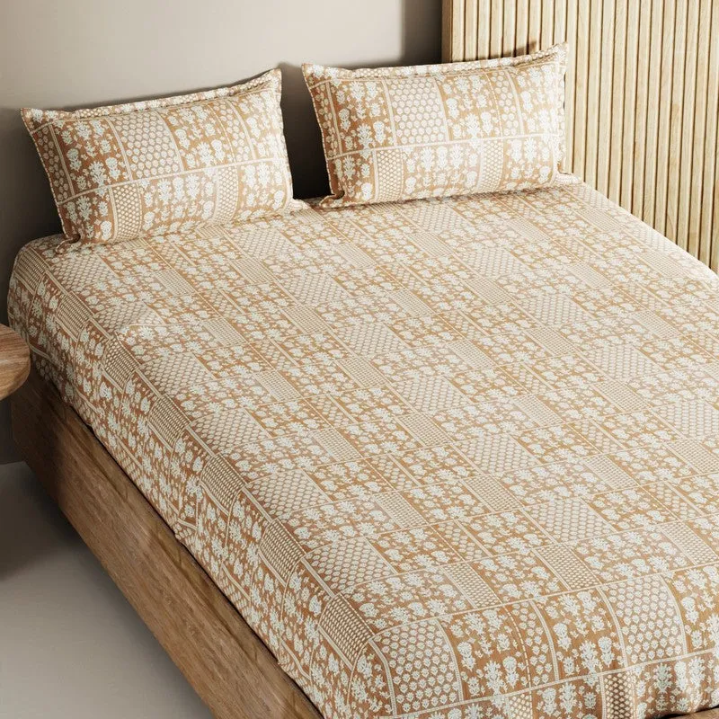 Ulven Cotton Bedsheet (Brown) - 144 TC media 4