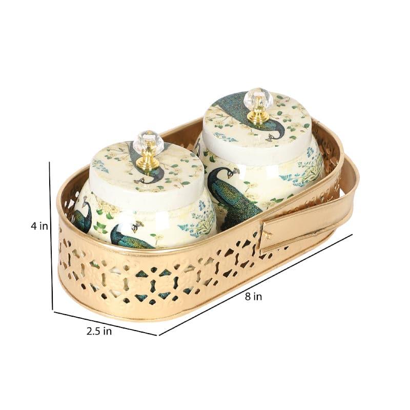 Mayoor ethnic Basket With Jar - Set Of Three media 5