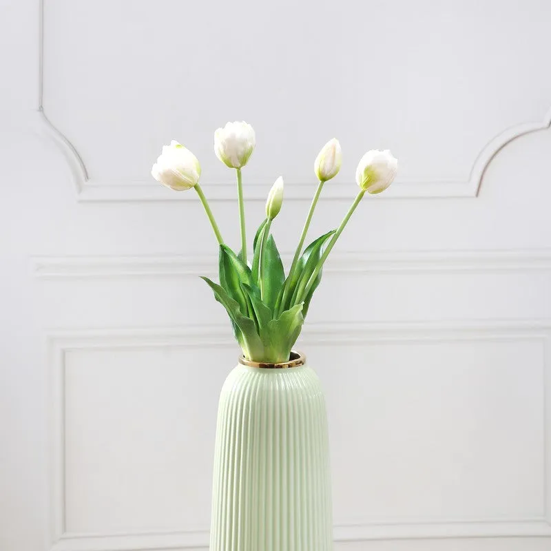 Tulip Artificial Flower Bunch - White media 3