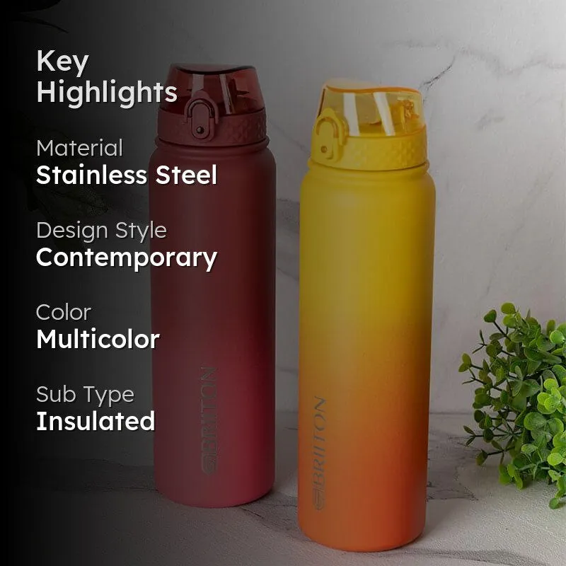 Hydrona Hot & Cold Thermos Water Bottle (Yellow & Red, 1000 mL Each) - Set Of Two media 2