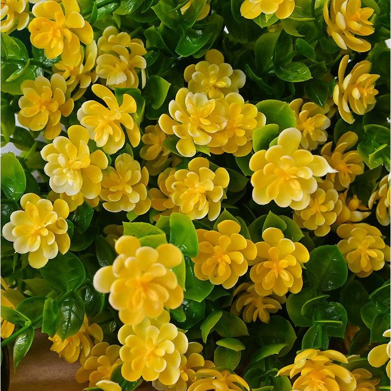 Faux Kalanchoe Artificial Flower Stick (Yellow) - Set of Five image 3