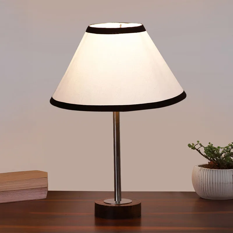 Cotin II Stripe Rodin Wooden Table Lamp - White,Silver,Brown media 2