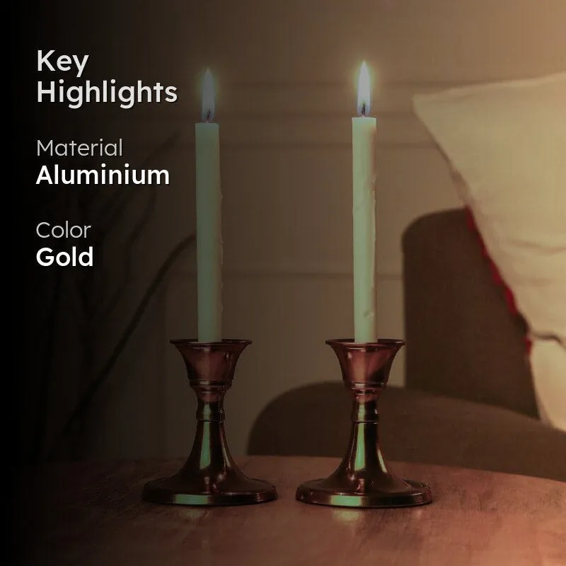 Tula Candle Holder (Gold) - Set Of Two media 2
