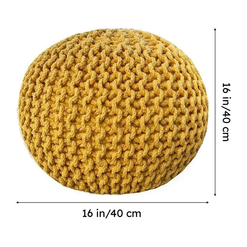 Cuna Cotton Pouffe - Mustard media 6