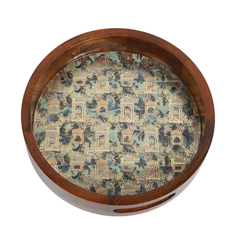 Jharokha Charm Round Wooden Serving media 4