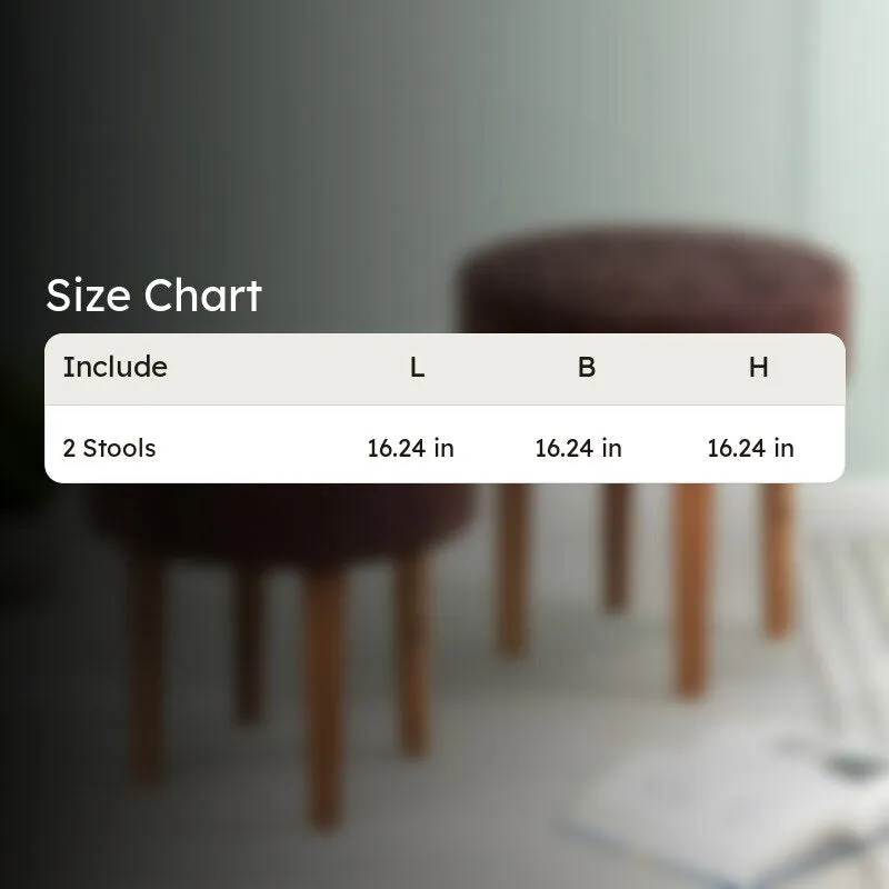 Ozeno Sheesham Wooden Stools (Brown) - Set Of Two media 9