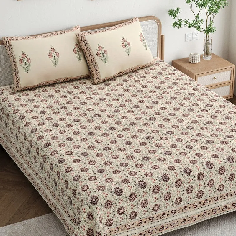 VirasatFloral Cotton Bedsheet - 200 TC media 3
