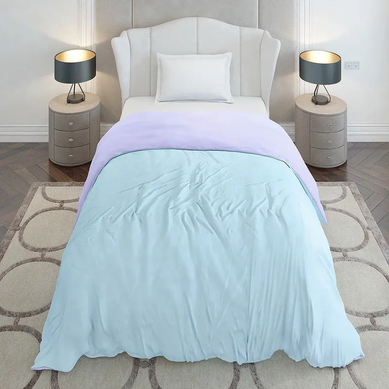 Monte Carlo Softelle Solid Polyester Reversible Comforter (Sea Green & Purple) - 110 GSM media 5