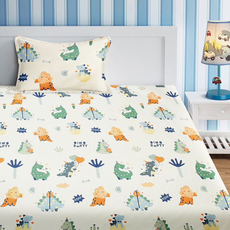 Dino Pals Kids Cotton Bedsheet - 210 TC media 3