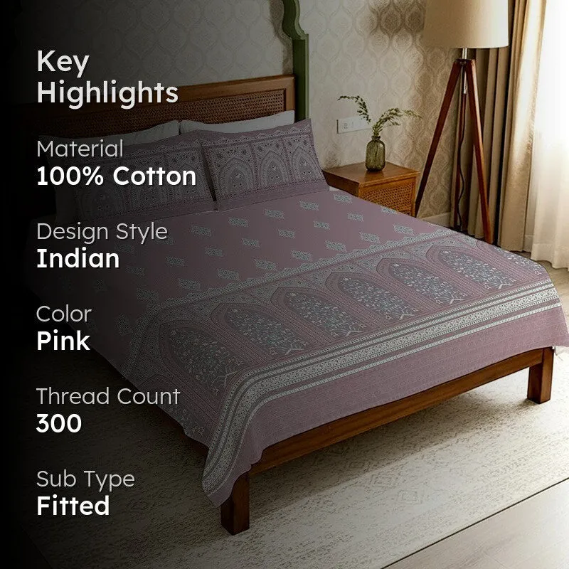 Urban Space Everyday Grace Fitted Cotton Bedsheet - 300 TC media 2