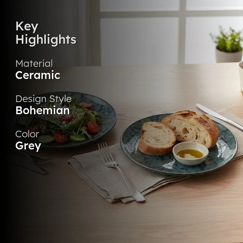 Ceramic Dinner Plates (Grey) - Set of Two media 2