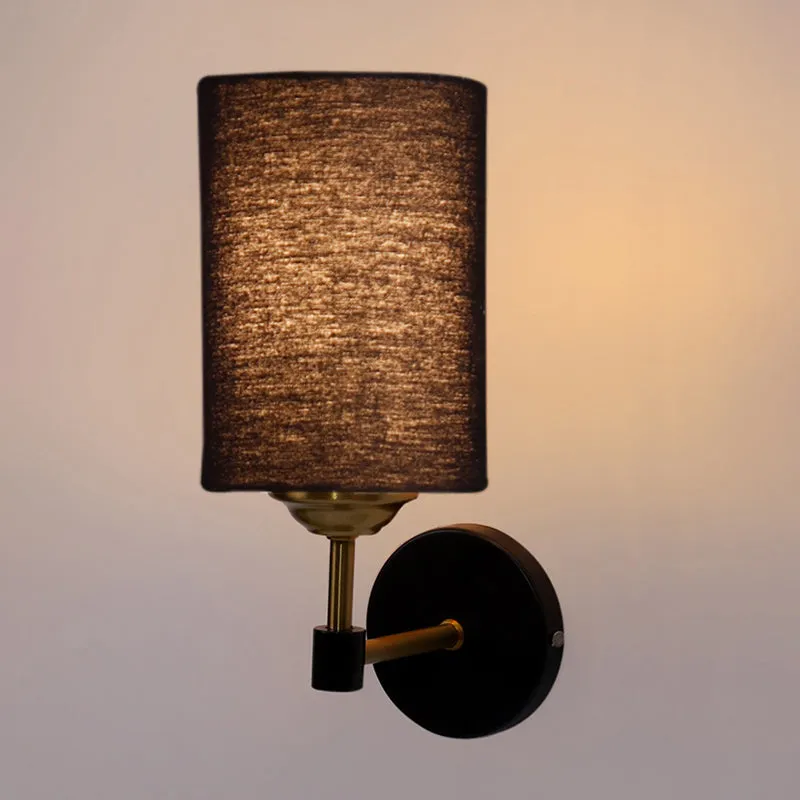 Sienna Sleek Steel & Cotton Wall Lamp - Black media 4