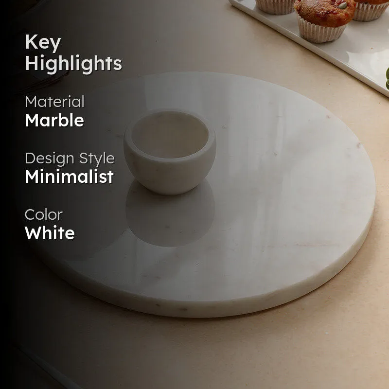 Marvella Round Marble Serving Platter With Bowl (50 ML) - Two Piece Set media 2