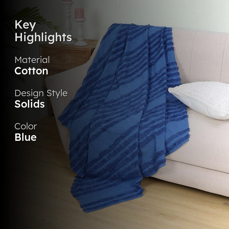 Nishtha Cotton Throw - Blue media 2
