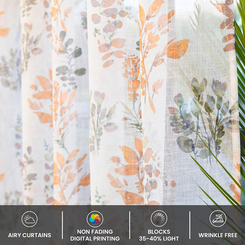 Urban Space Classic Floral Curtain - Set Of Two media 3