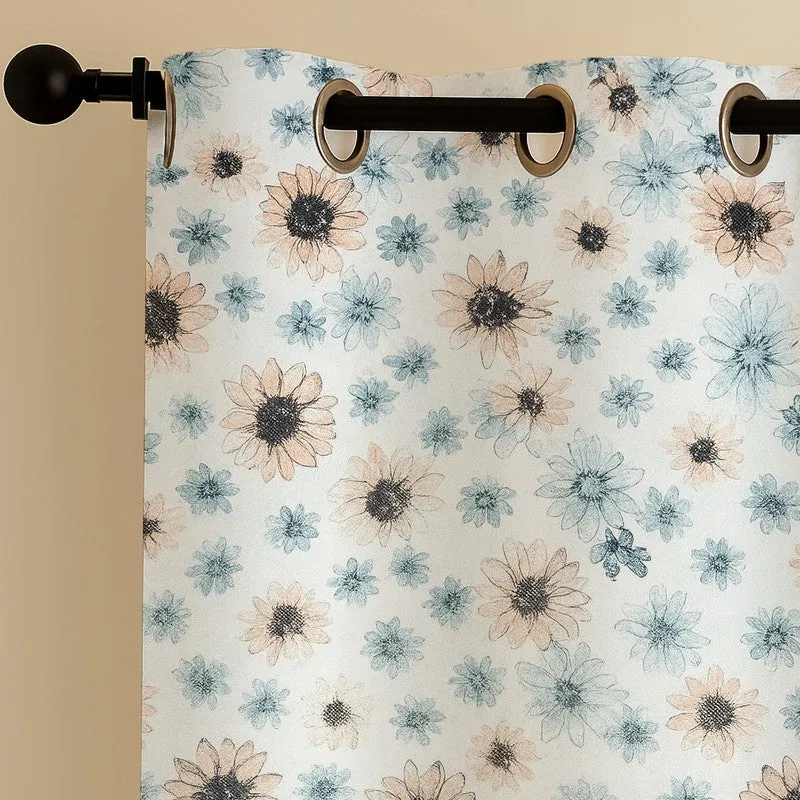 FloriBelle Cotton Curtain - Peach, Blue media 6