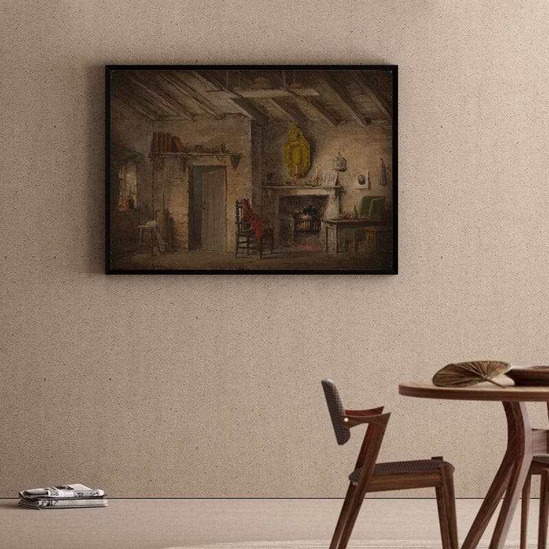 Vintage Interior Canvas Wall Painting - Black Frame