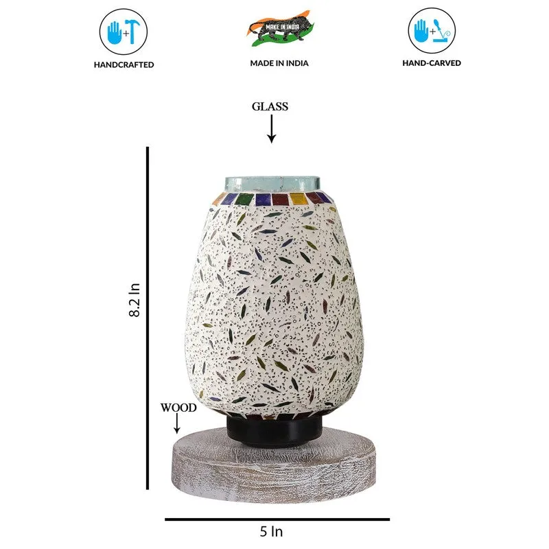 Illumia Glass Table Lamp With Wooden Base - Multicolor media 8