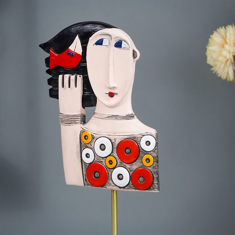 Modern Art Face Sculpture Showpieces -Multicolor media 5