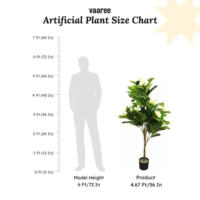 Verdiq Artificial Frangipani With Black Plastic Pot - 4.5 Feet media 7