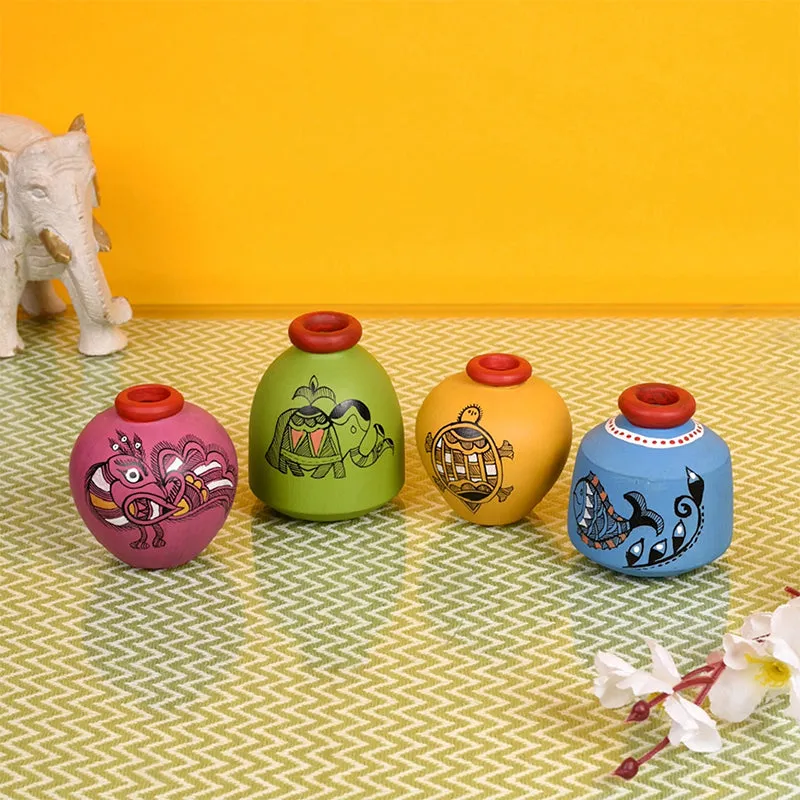 Girija Handcrafted Wall Shelf With Vase - Five Piece Set media 3
