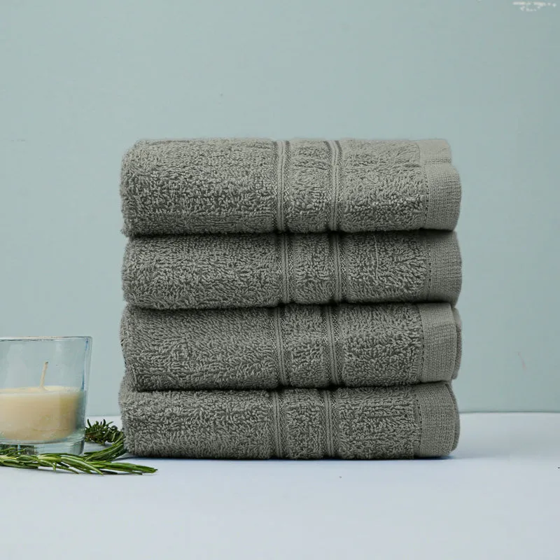 Micro Cotton LuxeDry Soothe Face Towel (Dark Grey) - Set Of Four media 1