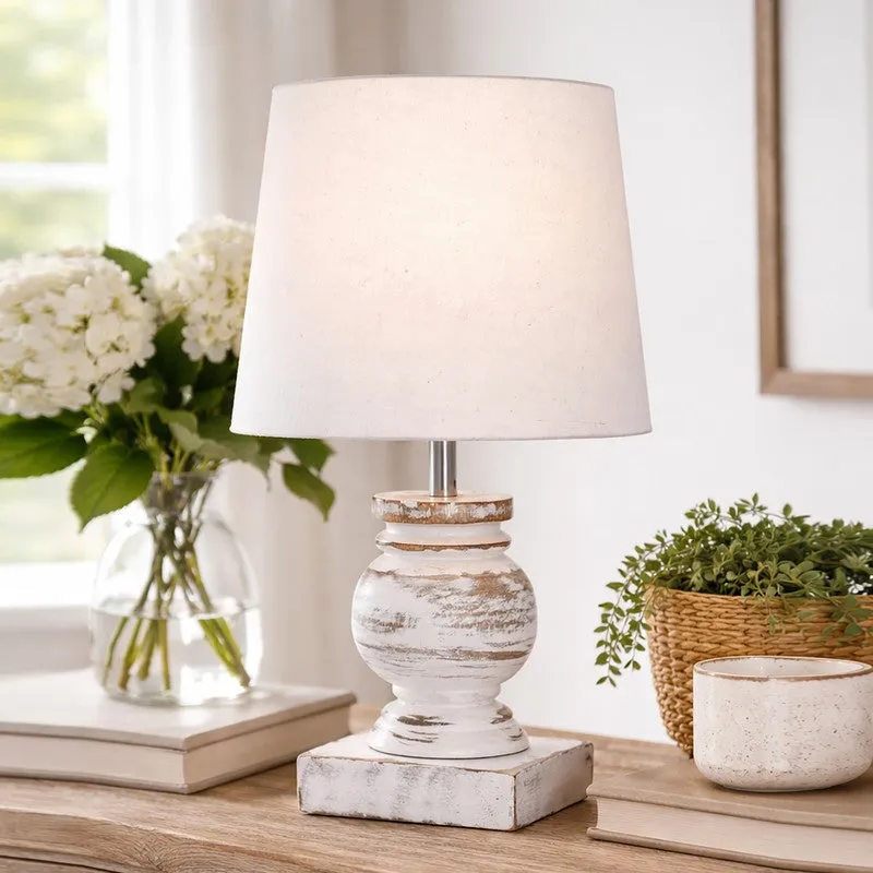 Clean Flare Wooden Table Lamp - White media 3