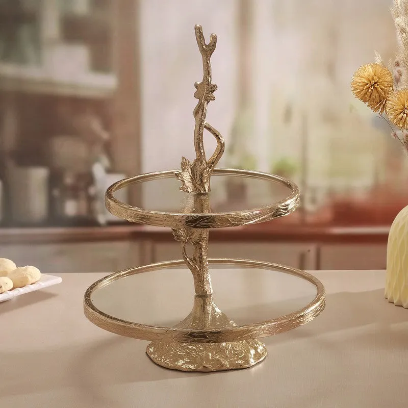 Golden Leaf Two Tiered Cake Stand media 3