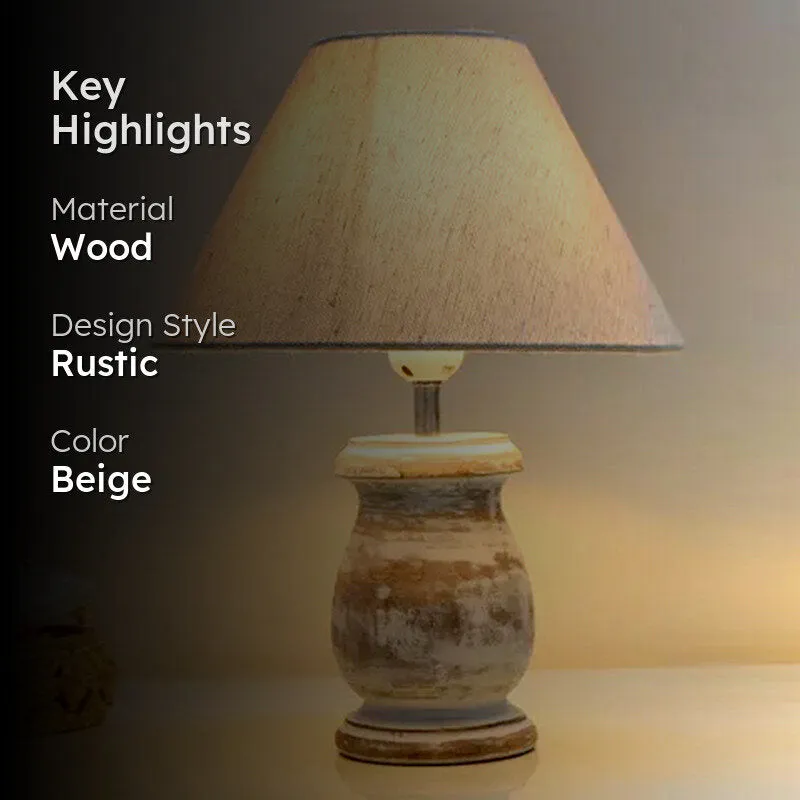 Aliora Wooden Table Lamp - Beige media 2
