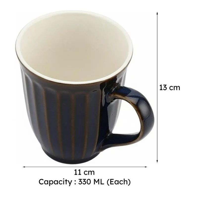 Nyctophile Ceramic Tea Cup (330 mL Each)  -  Set of Six media 6