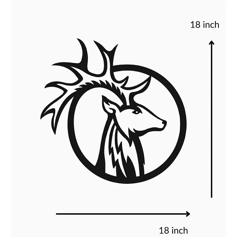 Reindeer Symbol Black Iron Wall Accent media 5