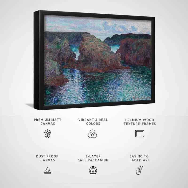 Rocks At Port Goulphar, Belle-Lle By Vincent Van Gogh - Black Frame media 3