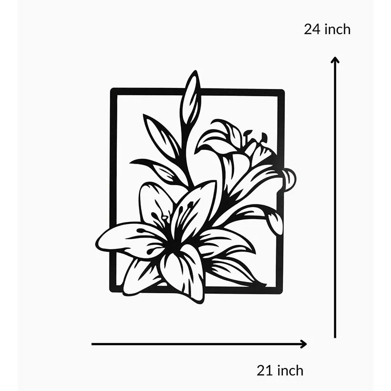 Lily Flowers Black Iron Wall Accent media 5