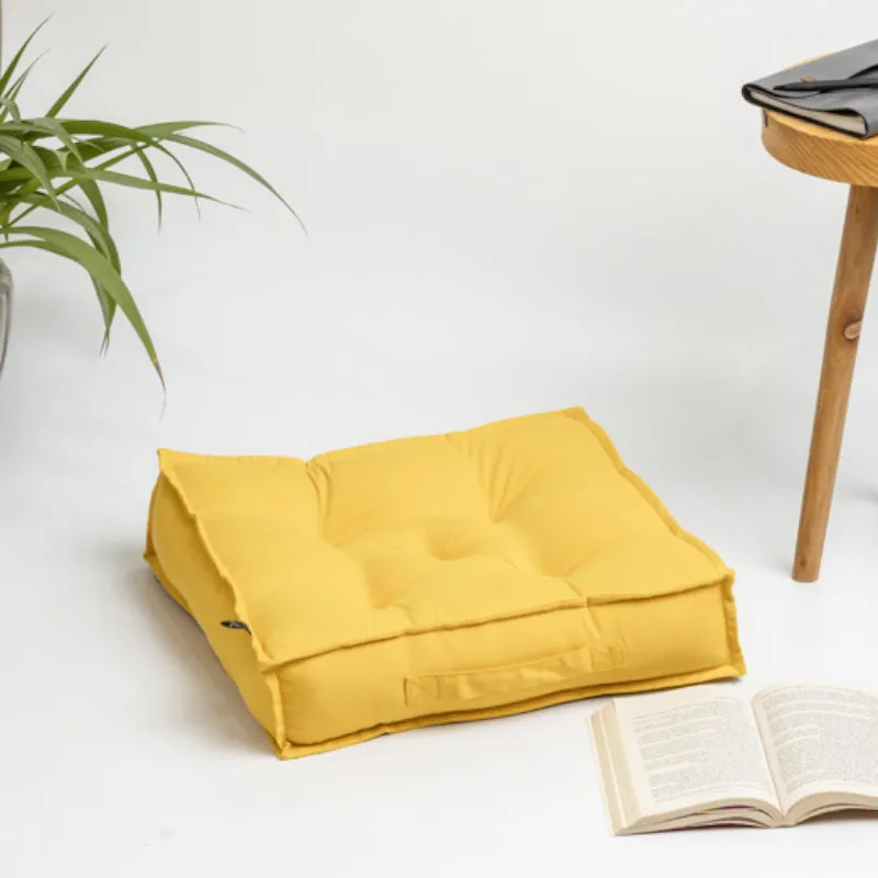 Tara Floor Cushion - Mustard Yellow media 1