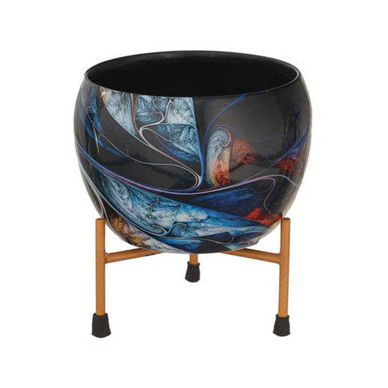 Glaze Glam Handcrafted Planter With Stand - Four Piece Set media 3