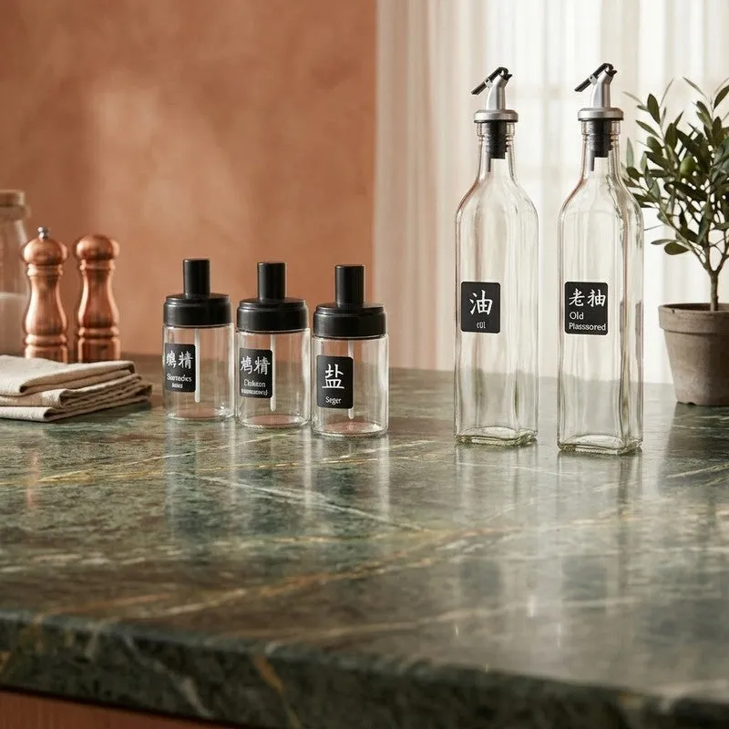 Flavor Flow Glass Oil Dispenser - Five Piece Set media 3